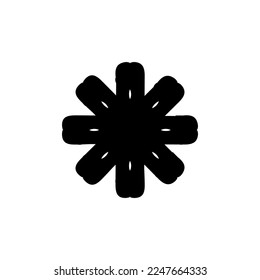 Eight pointed star icon. Simple style support service contact phone poster background symbol. Eight pointed star brand logo design element. Eight pointed star t-shirt printing. Vector for sticker.