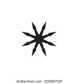 Icono de estrella de ocho puntas. Símbolo de fondo del póster de teléfono del servicio de soporte de estilo simple. Elemento de diseño del logotipo de la marca de ocho estrellas puntas. Impresión de ocho camisetas estrella puntiagudas. Vector para pegatinas.