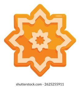 Eight pointed star is shining, showing a traditional arabic geometry design