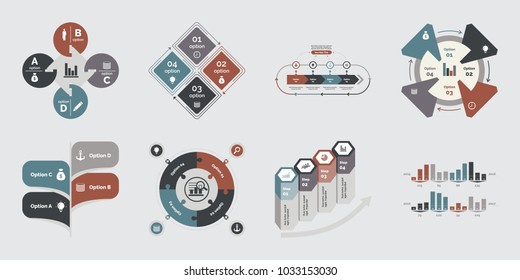 Eight Production Diagrams Templates Set