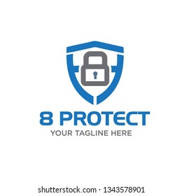 eight protection logo designs