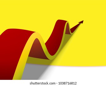 eight red arrows going up on colored background