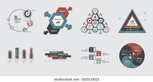 Eight Research Diagrams Templates Set