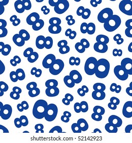 Eight. Seamless pattern with number mix.
