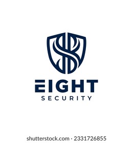 Eight Security logo design, vector and illustration