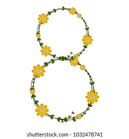 Eight shaped floral ornament label