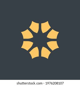 Eight Shield Beam Logo Template - Vector Illustration