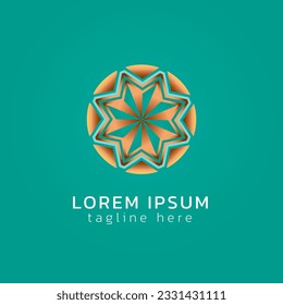 eight sided stars logo design.typhography logo
