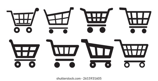 Eight Simple Shopping Cart Icons Graphics