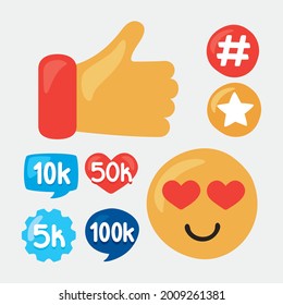 eight social media followers set icons