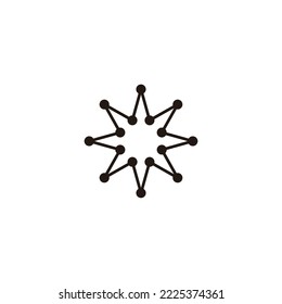 Eight star, molecules geometric symbol simple logo vector