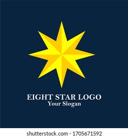eight stars yellow logo template