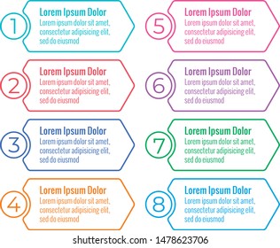 eight step hexagon infographic. infographic template. hexagon sticker infographic template