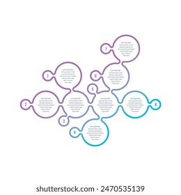 eight steps adjacent circles infographic template. Infographic template for business, industry, education, technology, science. Infographic template for annual report, book, magazine