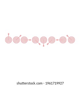 ocho pasos dardo y signo de flecha. conjunto de dardos vectoriales