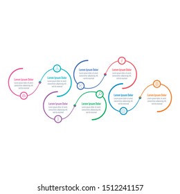 eight steps infographic. business infographic. scientific information template. linked circles infographic template