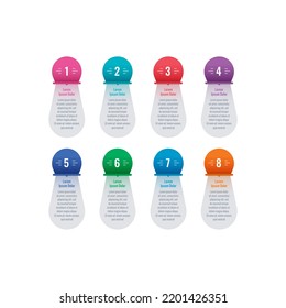 eight steps infographic template. geometric infographic template. internet, magazine, education, business, annual report information template