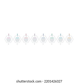 plantilla de infografía de ocho pasos. plantilla informativa hexagonal. informe anual, web, internet, negocios, plantilla de infografía de revista