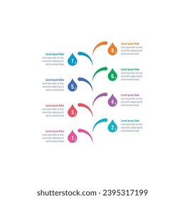 eight steps infographic template. internet, business, magazine, annual report, education information template. business information template