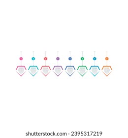 eight steps infographic template. internet, annual report, magazine infographic template. lighting infographic template