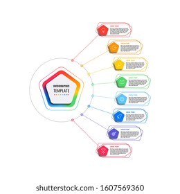 eight steps infographic template with pentagons and polygonal elements on a white background. modern business process visualisation with thin line marketing icons. vector illustration eps 10