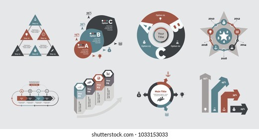 Eight Strategy Diagrams Templates Set