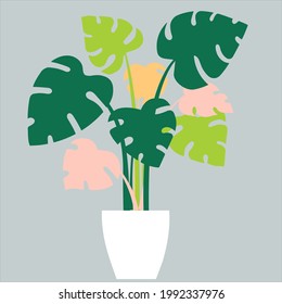 Eight Taro Leaves (Three Colors in One Vase)