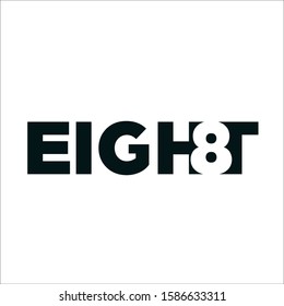 Eight Text Logo Vector Template