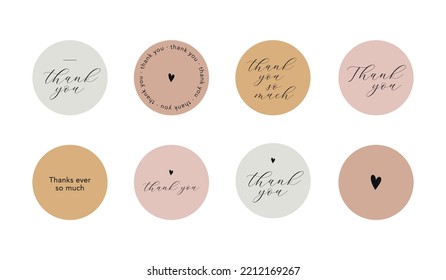 Eight thank you round stickers 