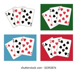 Eight tris four different arrangements and backgrounds