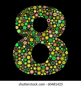 EIGHT. Vector floral illustration.