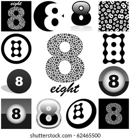 EIGHT. Vector great collection.