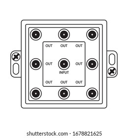 Eight Way Vertical Coaxial Cable Splitter