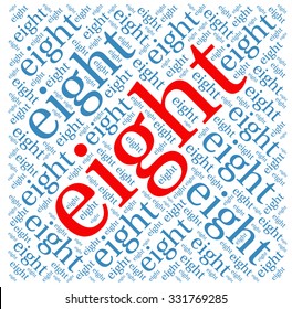 Eight word cloud on a white background. 