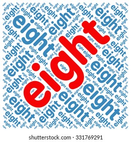 Eight word cloud on a white background. 