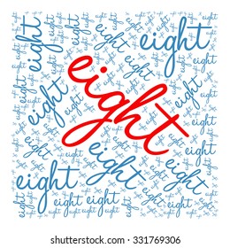 Eight word cloud on a white background. 