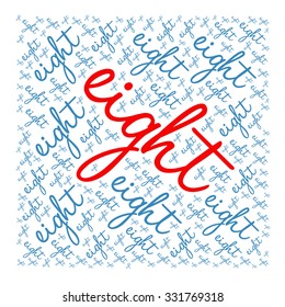 Eight word cloud on a white background. 