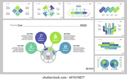 Eight Workflow Slide Templates Set Stock Vector (Royalty Free ...