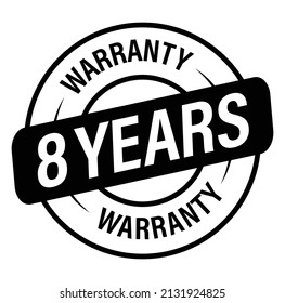 Eight Years Warranty Vector Icon