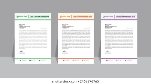 Eighteen Business Style Corporate Identity Letterhead Template.