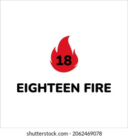 EIGHTEEN FIRE ICON LOGO DESIGN