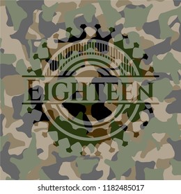 Eighteen on camouflaged pattern