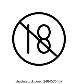 Eighteen Plus Icon for Age Restriction, Adult Content, and Legal Compliance Illustrations