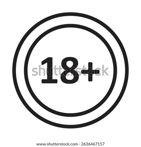 Eighteen plus icon Thin line illustration