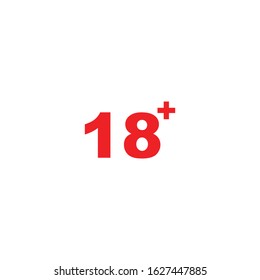 Eighteen plus Icon vector sign isolated for graphic and web design. 18+ symbol template color editable on white background.