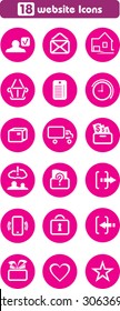 Eighteen website icons. Vector