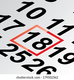 eighteenth day of the calendar vector
