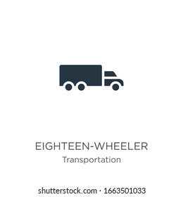 Eighteen-wheeler icon vector. Trendy flat eighteen-wheeler icon from transportation collection isolated on white background. Vector illustration can be used for web and mobile graphic design, logo, 