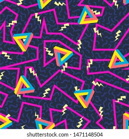 Eightees Colorful Seamless Vector Pattern