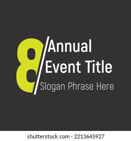 Eighth annual event or summit title starting with a number of order - Cuted number effect - place for slogan